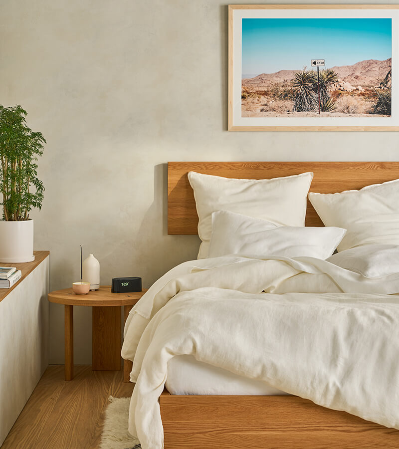 Brooklinen sheets on a bed